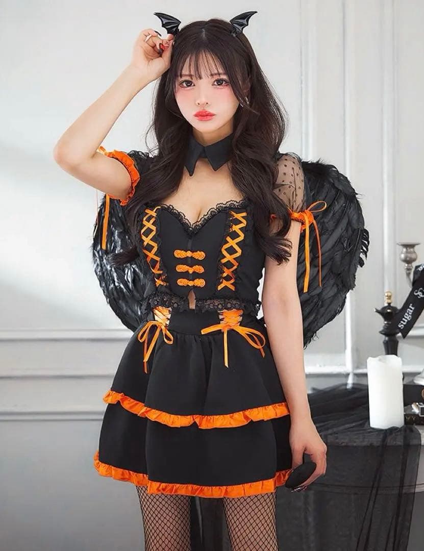 悪魔 ハロウィン 仮装 小学生 ハロウィン 衣装 子供 コスプレ レディース キッズ 親子 セットアップ ワンピース アクセサリー 女性 大人ハロウィン衣装 可愛い ブラック パーティー 発表会 悪魔 姫 コスプレ服 女の子 親子ペアルック 黒 Halloween セットクロスザリバ