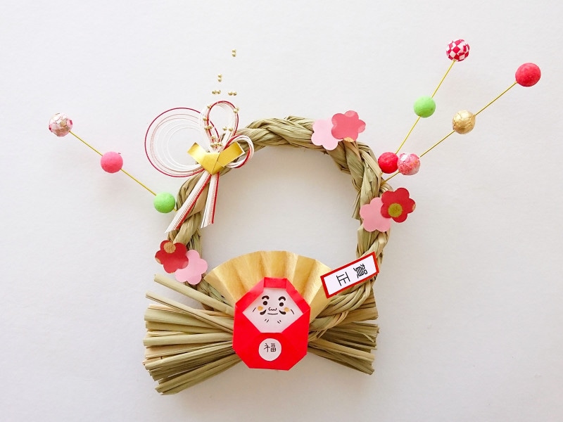 毛糸玉で作る 門松アレンジメントの作り方How to make Japanese style new year decoration