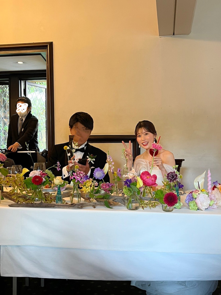 メインテーブル装花 結婚式 会場装花トキハナ