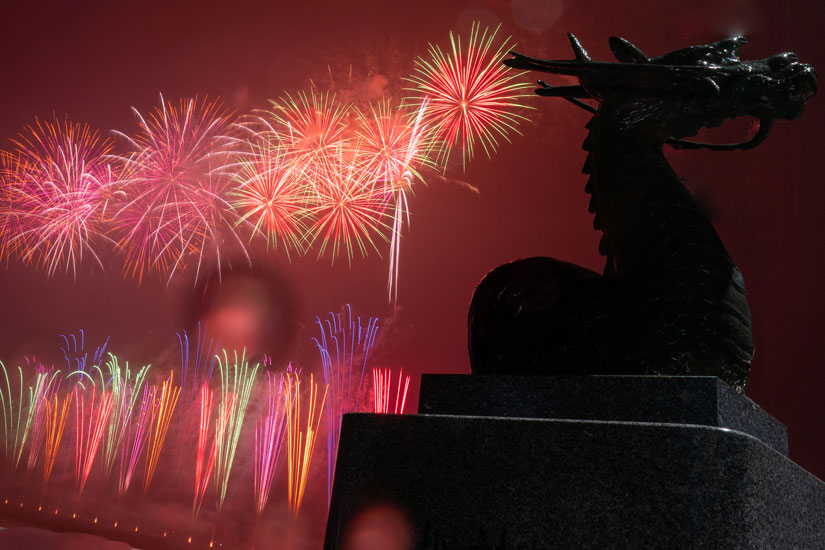 第61回石和温泉花火大会 『ミュージックスターマイン』 第1部と第2部の最後に 花火と音楽で会場を盛り上げます。 関係者の皆さん、ありがとうございました。石和温泉花火大会山梨花火笛吹川河川敷夏