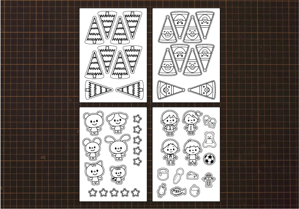 型紙を保育の便利なフリー素材 12月の壁面無料ダウンロード！wosawosa