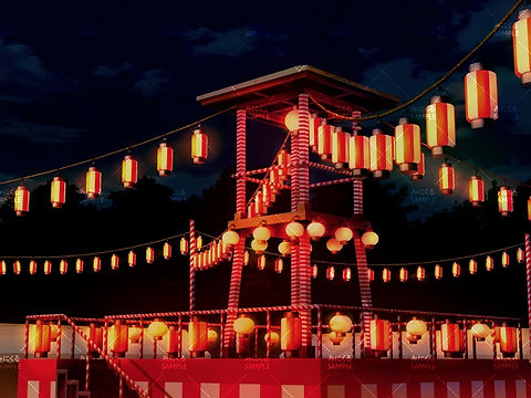 エアー式盆踊りやぐらオブジェ 送風式レンタル 東京 大阪 名古屋 全国対応の株式会社共栄美装