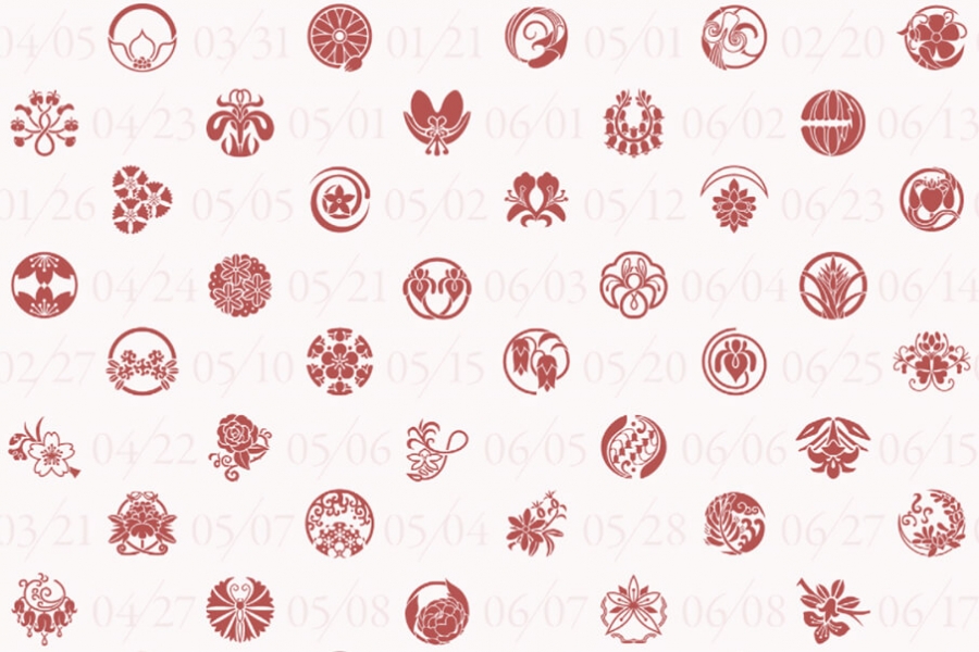 その日の紋「バースデーシンボル」 - 366日の花個紋