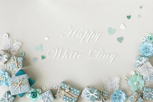 リアルなホワイトデー祝賀の背景無料ベクトル素材