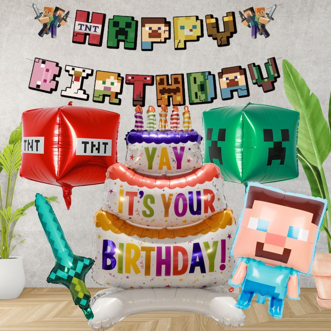 マイクラ尽くし！子供が好きなキャラで誕生日パーティー 準備編- YouTube