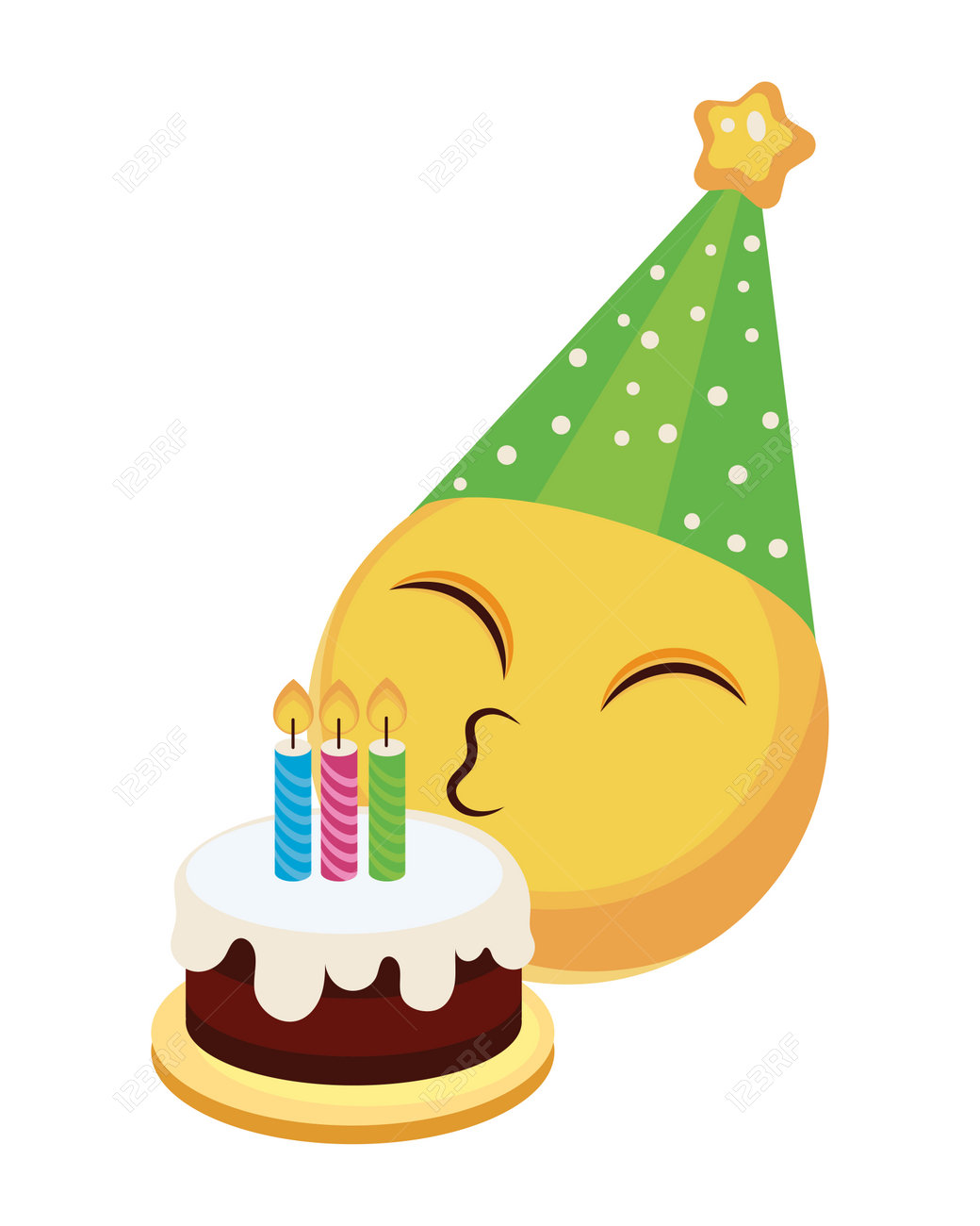 誕生日絵文字落書きベクター画像カラフルなステッカーeps 10 ファイルのイラスト素材・ベクター Image 211654612