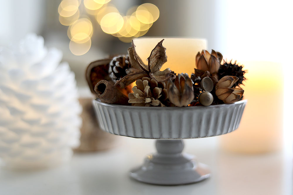 クリスマスのキャンドルアレンジNouvelle Branche
