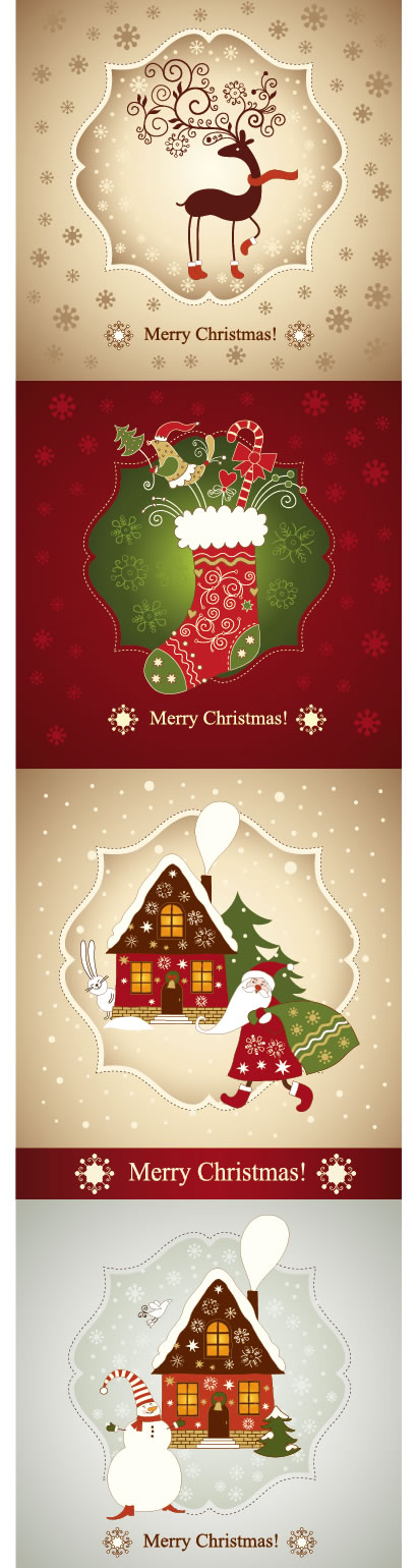 おしゃれクリスマスメッセージカードデザイン_雪の結晶イラスト無料テンプレート81034素材Good