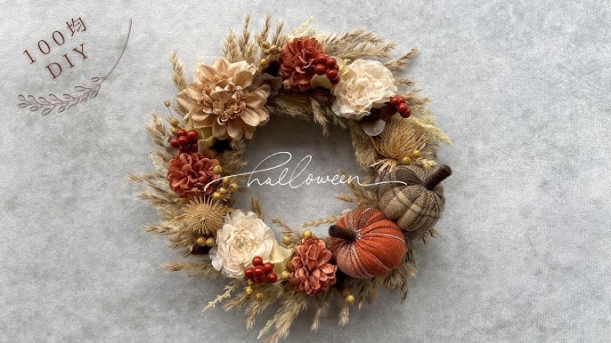 ハロウィン リース キットリース15センチ 花材 キット飾り 秋 手作り 壁 玄関 屋外秋 冬特集: グレイスヤフーショップ - 通販- Yahoo!ショッピング