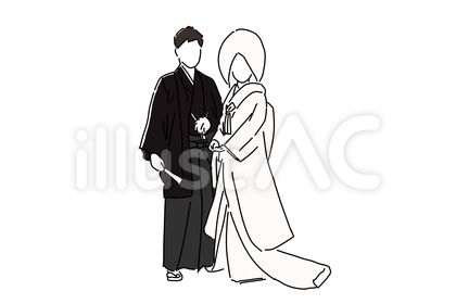 和装 結婚式 顔なしイラスト - No: 2459611無料イラスト・フリー素材なら「イラストAC」