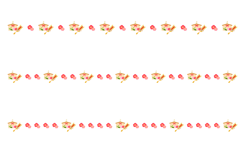 獅子舞と点線のお正月の罫線イラスト無料の線・ライン素材 飾り罫線イラスト.com