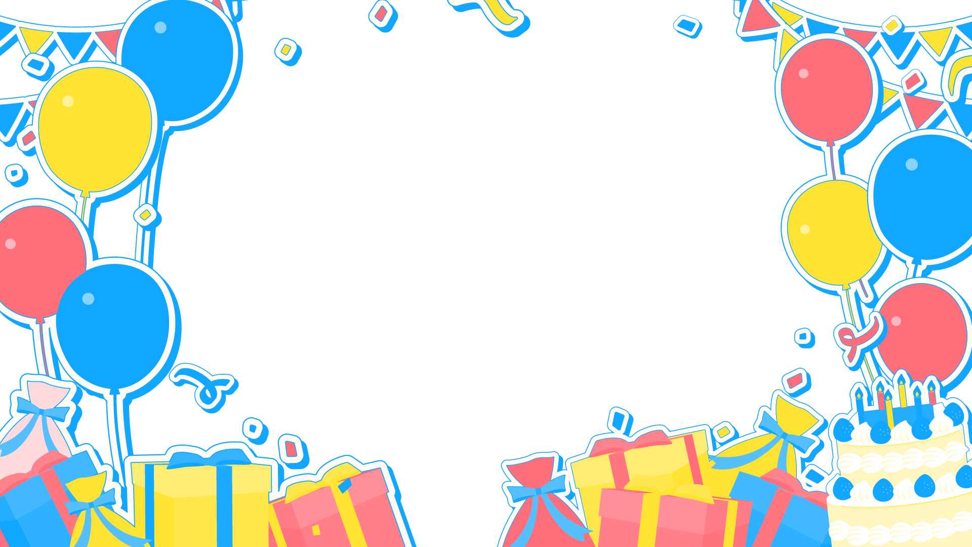 LINE友達に送れる誕生日カードのテンプレート・かわいい「ユニコーン」のイラスト、おしゃ イラストボックス「プレミアム」テンプレート