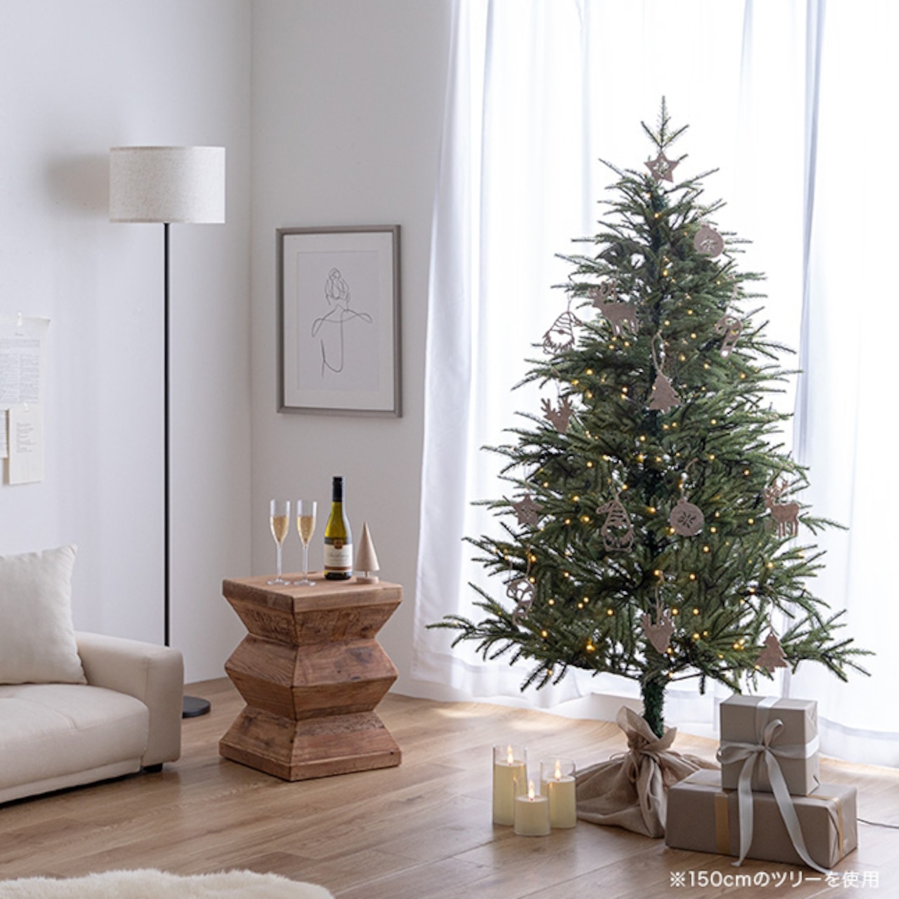 クリスマスツリー 120cm おしゃれ 北欧 LEDライト Xmas Christmastree rin156008おしゃれ家具・インテリアRumo ホワイト家具・北欧・ヨーロピアン
