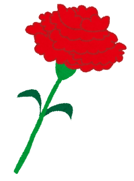 母の日」と書いてある吹き出しとカーネーションのイラスト - 無料イラストのIMT 商用OK、加工OK