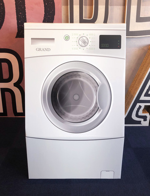 手作り 木製ままごと斜めドラム式洗濯機＊アイロン・アイロン台付き＊