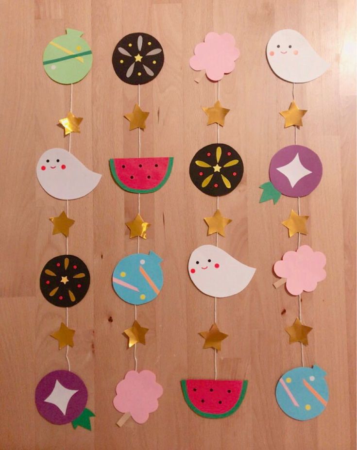 再販 夏祭り壁面飾り 保育園 幼稚園 吊るし飾り 折り紙 7月 8月 - メルカリ