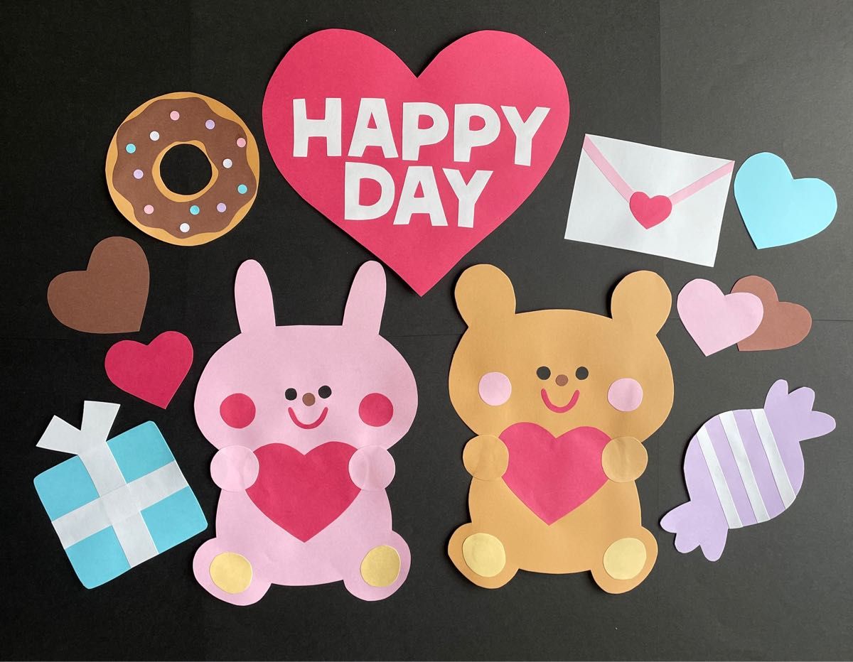 バレンタインの飾り付けに折り紙の切り絵！簡単なハート壁面飾りの切り方作り方♪│子供と楽しむ折り紙・工作