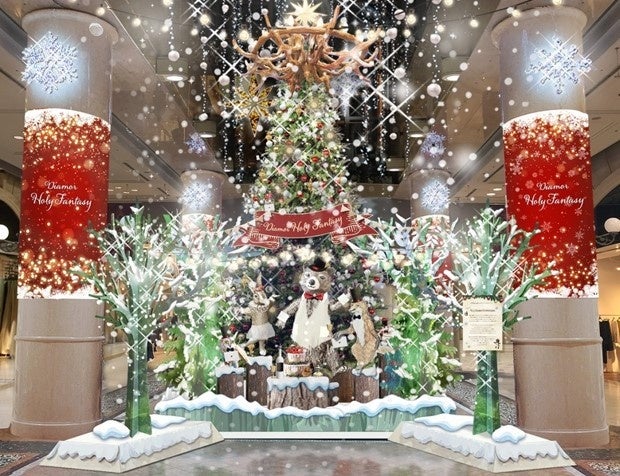 大阪府ショッピングモール様大型クリスマスツリーイルミネーションの施工設置は株式会社TLC