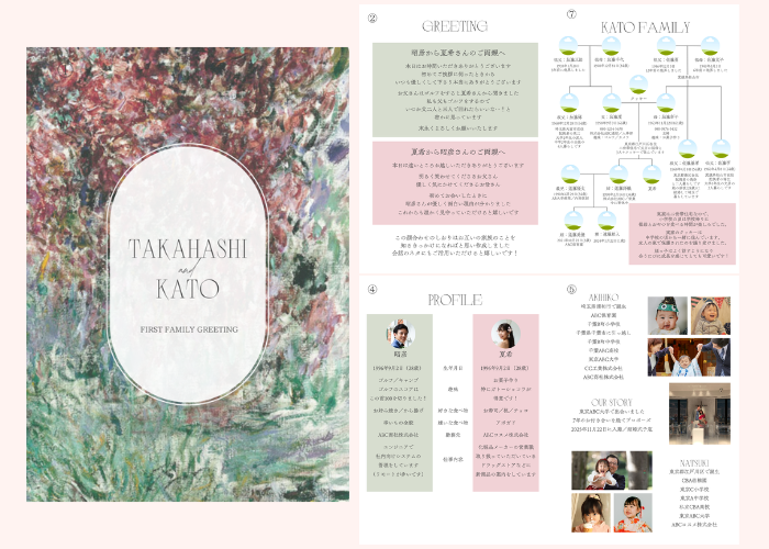 無料の顔合わせしおり・両家顔合わせしおりテンプレートCanva