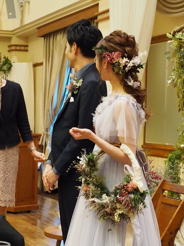 リースブーケ 結婚式 ブーケトキハナ