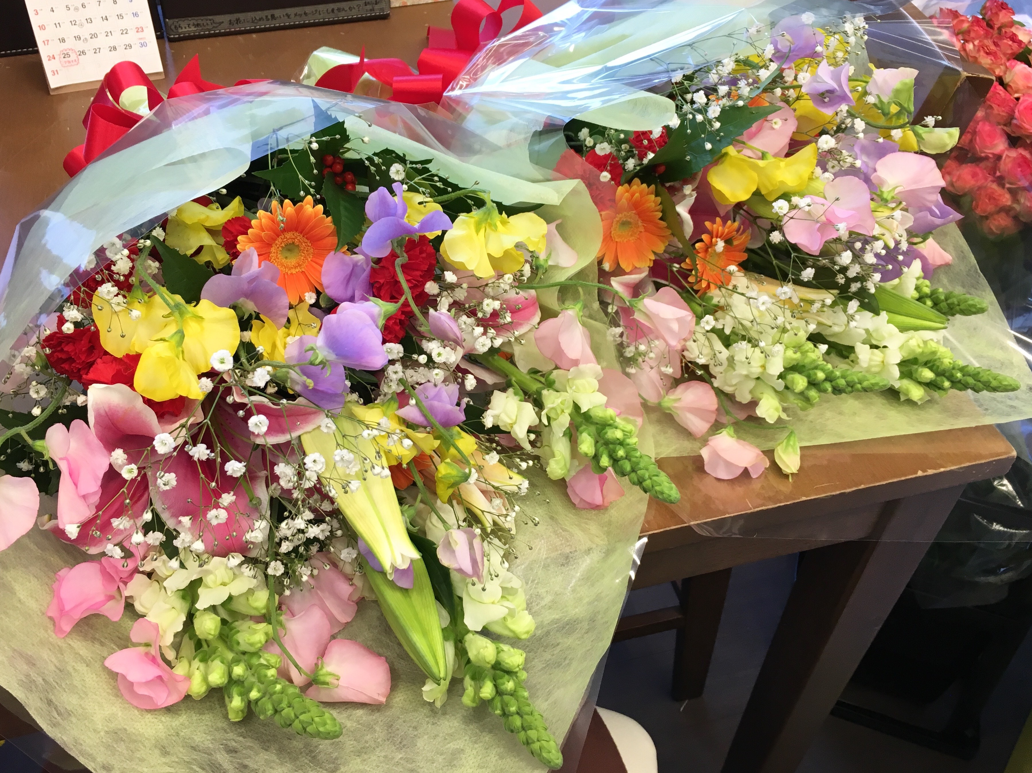 ♡ドライフラワー♡ミモザとクリスマスローズのリース♡母の日ラッピングサービス