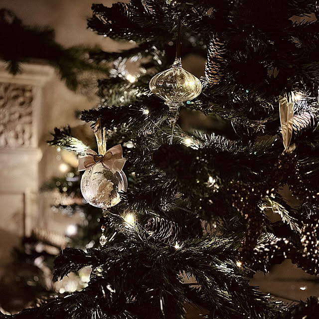 100個 ガラスクリスマスオーナメント 茶色 レッド クリスマスツリー 装飾 1-1.5