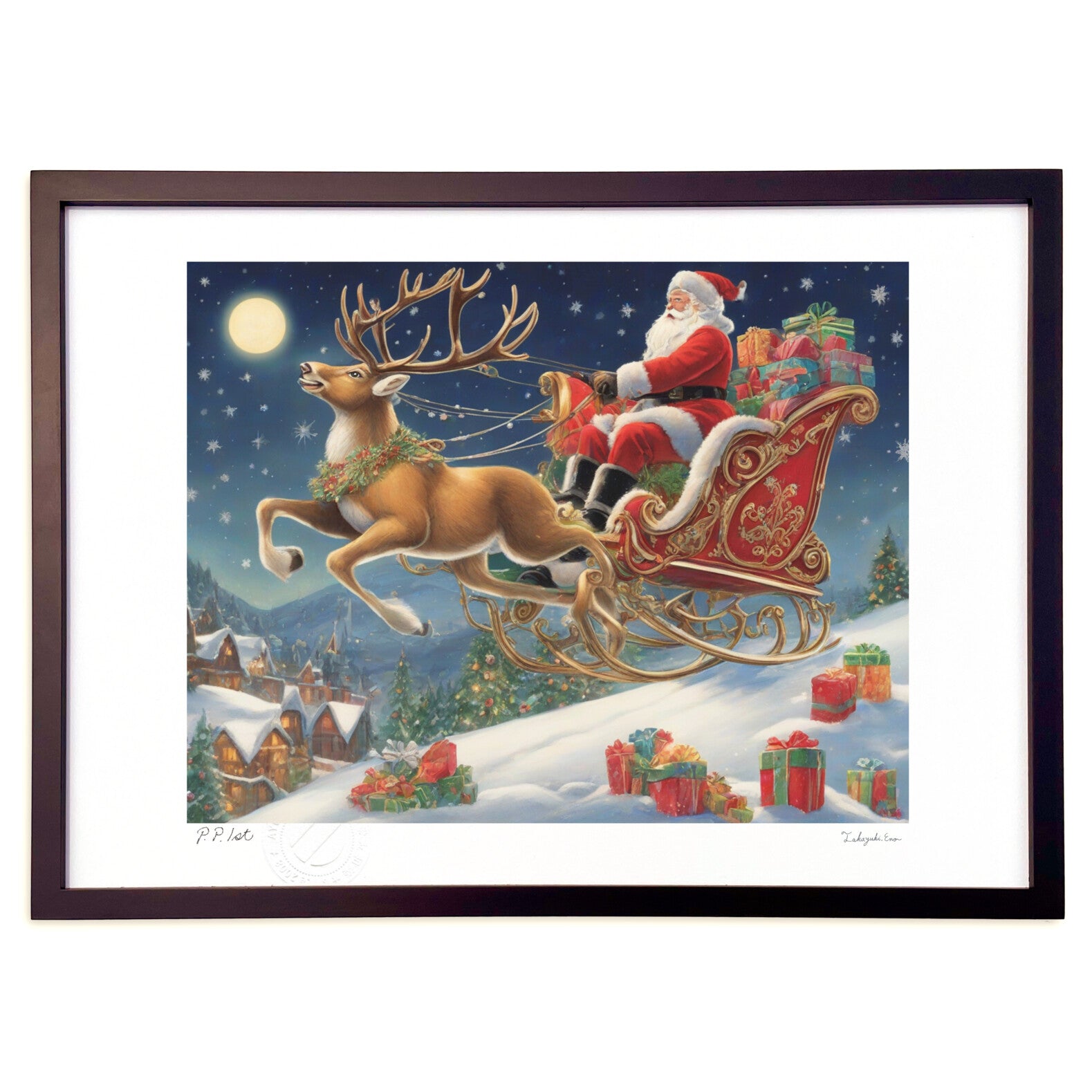 AmazonNUOLUX トナカイのそり クリスマス サンタクロースそり: サンタトナカイクリスマス家の装飾サンタ電気サンタ人形のためののプレゼントクリスマス雑貨おもちゃ