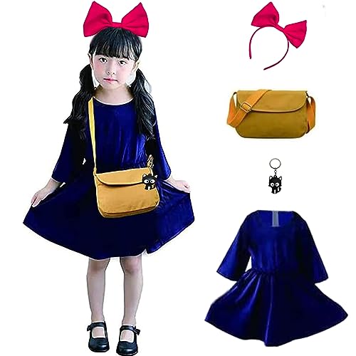 Amazon.co.jp:MINCOSハロウィン 魔女 キキ コスプレ 魔女の宅急便 衣装 仮装 コスチューム３点セット: ホビ