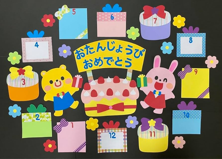 壁面飾り 誕生日 装飾 うさぎ くま ハンドメイド 保育室 壁面 手作り お誕生日壁面 お誕生日装飾 誕生日 表Yahoo!フリマ 旧PayPayフリマ