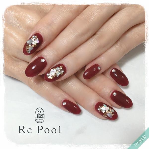 ニュアンスネイル お正月ネイル 年越しネイル 梅ネイル お花ネイル シンプルネイル 金箔ネイル 和泉市ネイルサロン