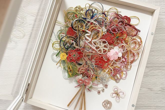 ご祝儀袋の水引リメイク「壁掛けアートで和モダン空間を演出」生活と和紙、その新しい提案