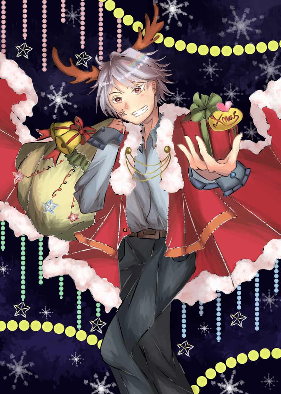 サンタクロースの服を着た男の子 かわいいクリスマスイラスト無料 フリー90068素材Good