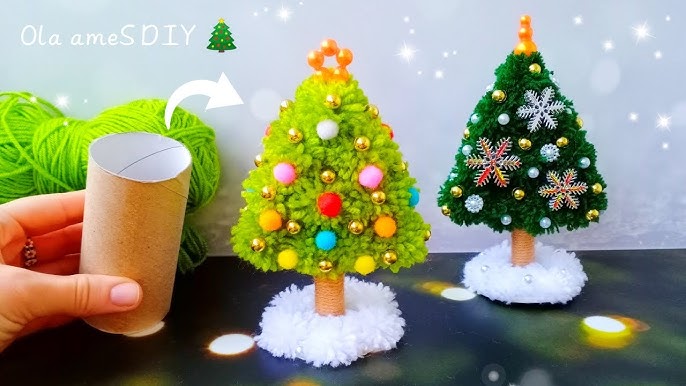クリスマス100均DIY 毛糸で作るクリスマスツリー - YouTube