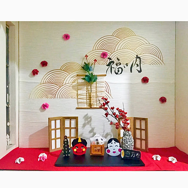 縫わない フェルトで手作り節分オニ飾り 型紙不要 100均DIY felthandmade craft