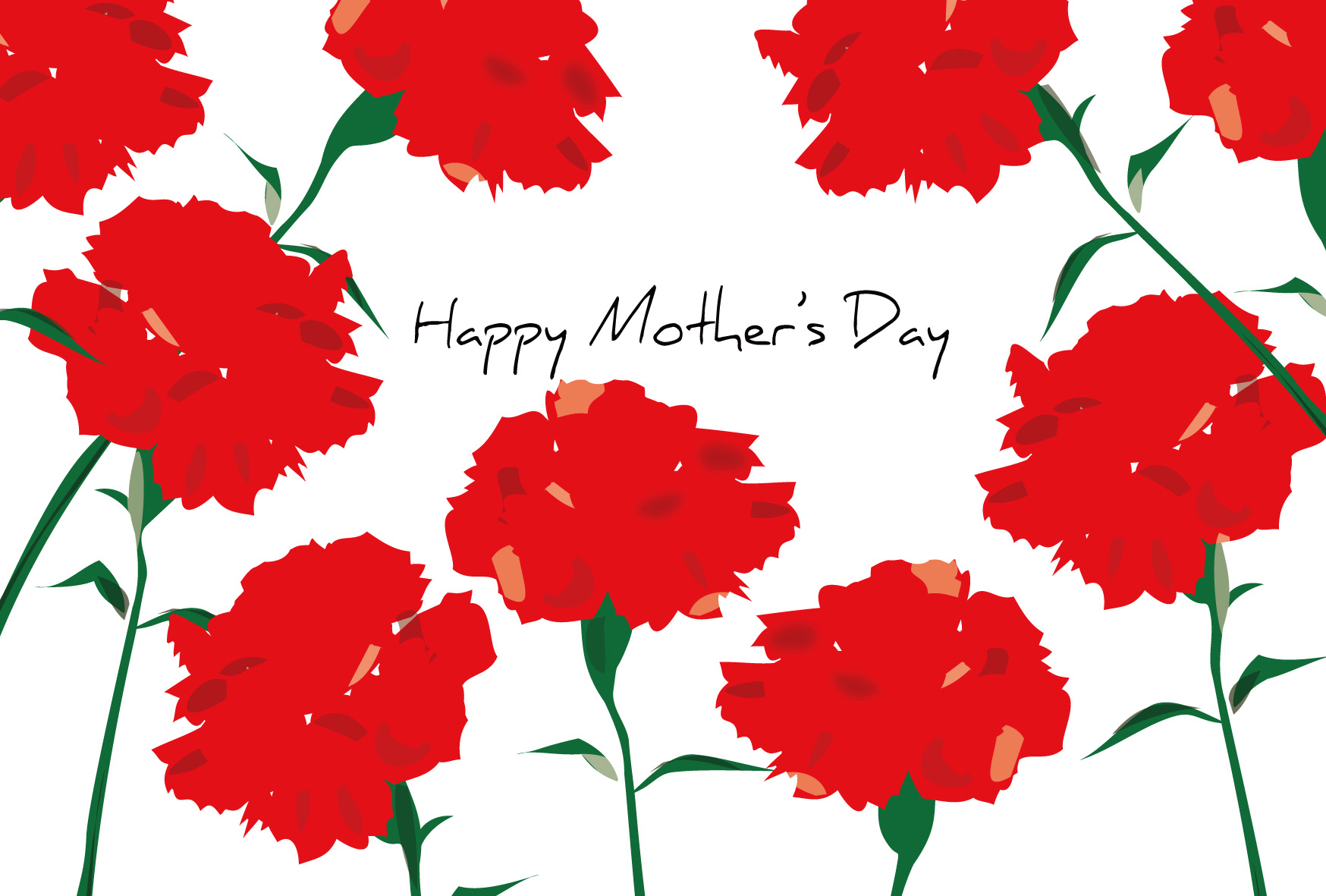 母の日用メッセージカード・テンプレート無料フリー素材 チェック柄- イラストストック