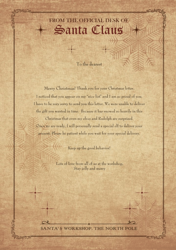 サンタクロースからの手紙 英語 クリスマスカード 手書 お名前付 筆記体 サンタ 無料
