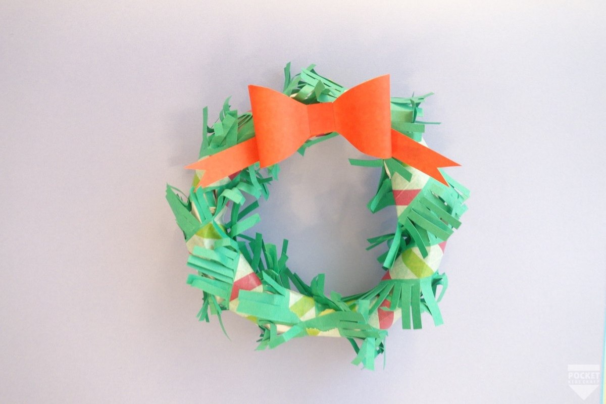 保育 1歳からできる！傘用ビニール袋の クリスマスリース がぷっくりしていて可愛い☆幼保就活教えてinfo+