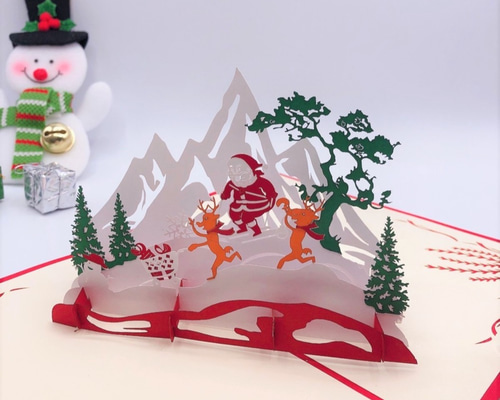 面白いレトロ ビンテージ メリー クリスマス SantaMan はがきのイラスト素材・ベクター Image 16583982