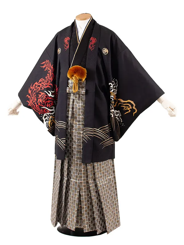 袴 レンタル 簡単 ワンタッチ 男 着物・はかま セット Mサイズ 濃紺紬 縞仙台平風 成人式・卒業式・結婚式・お茶会 – みやこもん