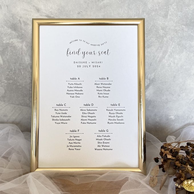 シーティングチャート「クリアシャンパン」 A3サイズ・ゲスト人数50名まで対応可結婚式 ウェルカムボード : ファルベ結婚式アイテムとお祝いギフト専門店- 通販 - Yahoo!ショッピング