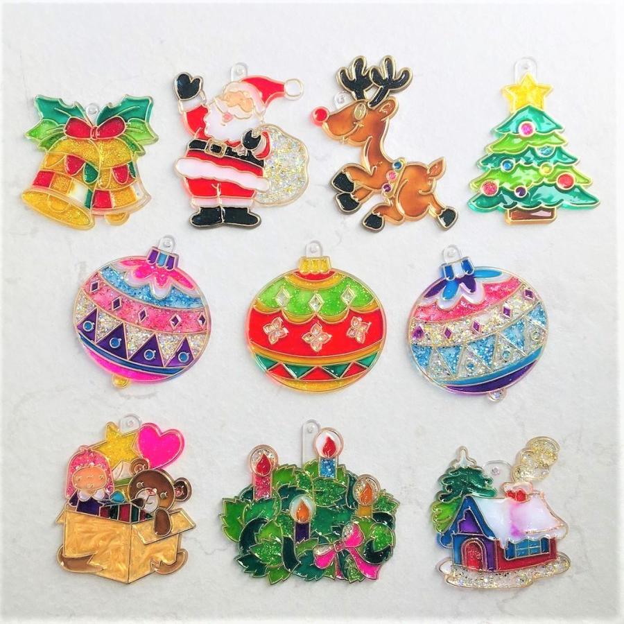 ステンドグラス スタンド付オーナメント クリスマスリース AMステンドグラス工房かわもと ネットショップ