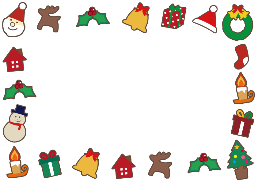 シンプルで可愛いクリスマスの背景・カードのフリー素材 - チコデザ