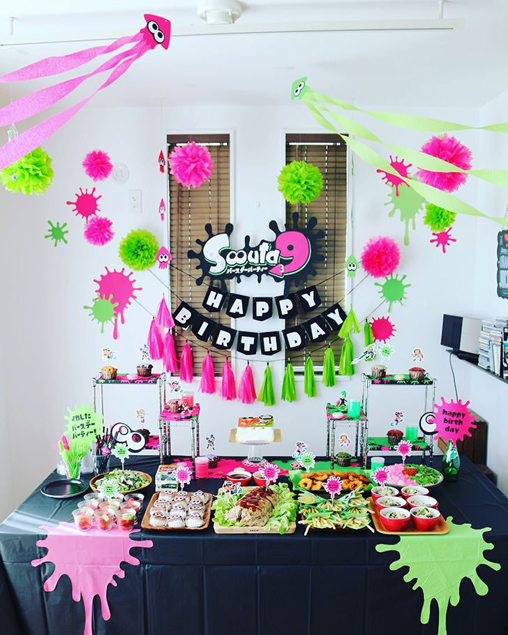 AmazonShiartexスプラ誕生日飾り付け 風船 バルーン バースデー飾り バースデー デコレーション 誕生日デコレーションHAPPYBIRTHDAYバナー ケーキトッパー 誕生日風船・バルーンおもちゃ