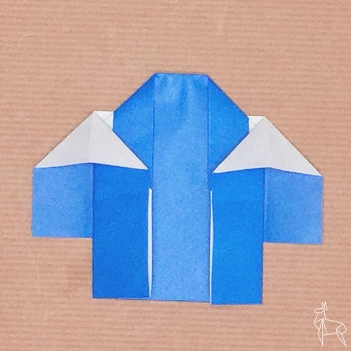 簡単折り紙『お祭り半被 はっぴ 』の折り方How to fold origami “happi coat”