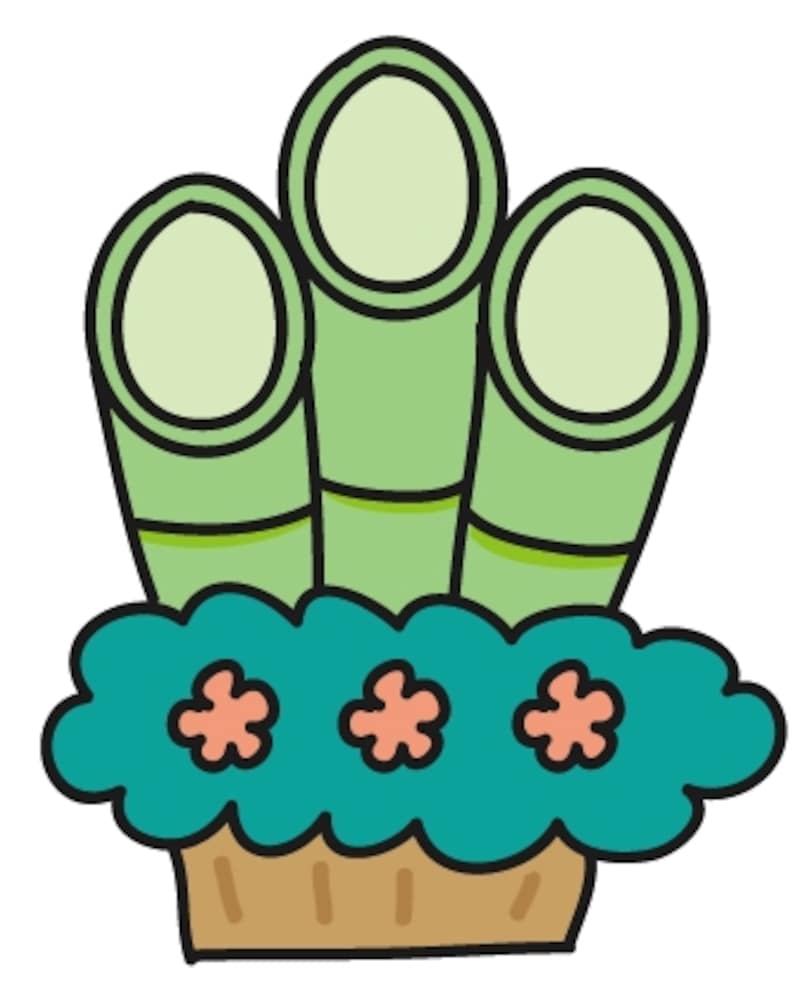 お正月のシンプルイラスト ＜無料＞かわいいフリー素材 イラストK