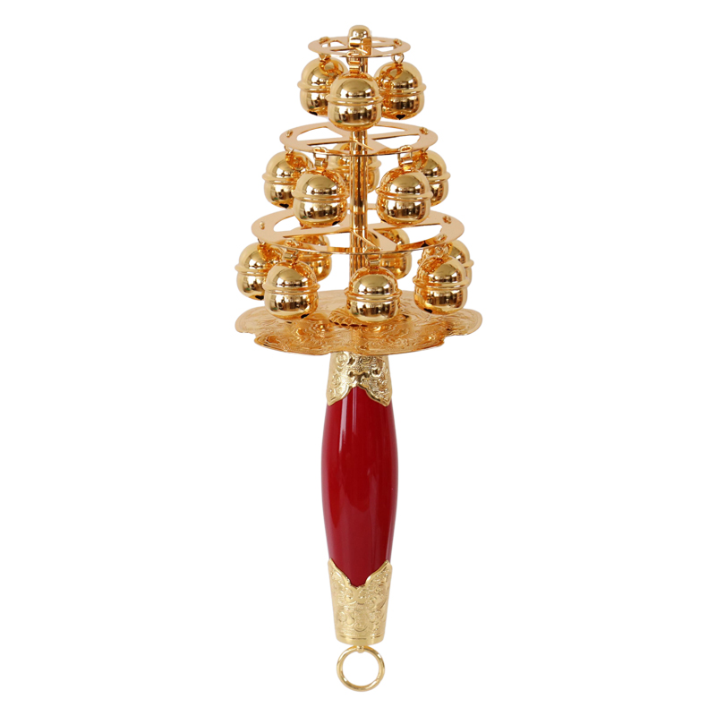 楽天市場 神楽鈴 全長31cm 本金メッキ かぐら鈴 三番叟鈴 日本舞踊 お清め 神社 巫女 東型 : ロアン 〜仏壇仏具館