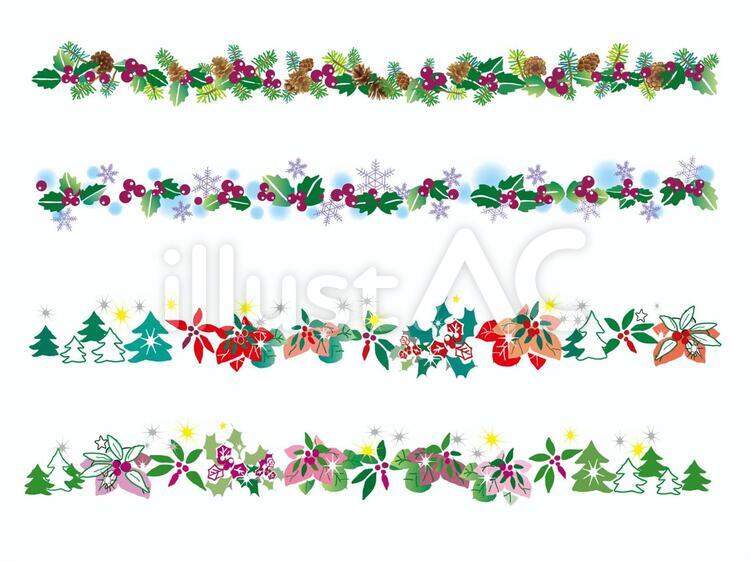 飾り枠・ライン・無料イラスト素材 クリスマス