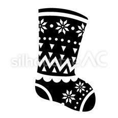 クリスマスの靴下のイラスト画像素材１ フリー、無料