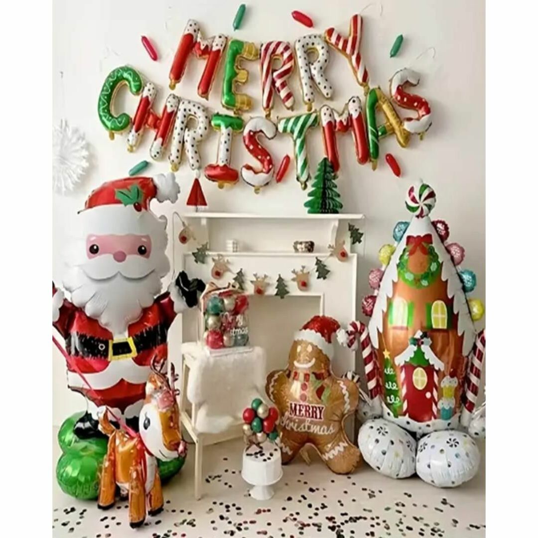 クリスマス文字バルーン14文字 飾り セット 文字 風船 メリークリスマス 北欧