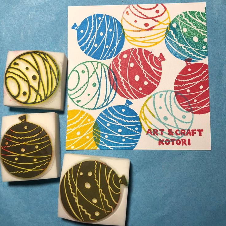 消しゴムはんこ 暑中見舞 繋げ